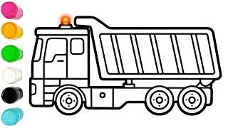 Cara mudah menggambar truk jungkit Pelajaran untuk anak-anak tentang cara menggambar truk jungkit
