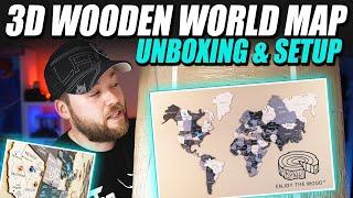 3D Wooden World Map Unboxing & Setup @enjoythewood_com