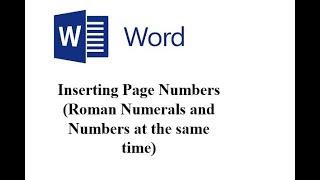 Project Work Formatting Page numbering- A combination of roman numerals and numbers on one document