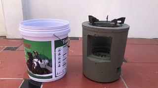 Wood Stoves Cement And Plastic Pails - How To Cast A Kitchen From A Paint Bucket