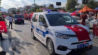 Antalya Konyaaltı ilçesi Polis & Jandarma korteji  yoğun siren sesi içerir 