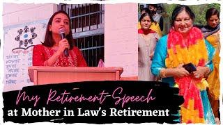 Retirement Speech  Mother in Laws Retirement Function  During Covid  That Nomad Ladki