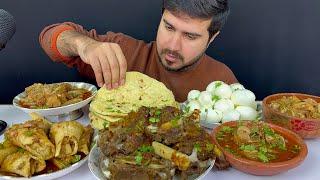 No Cutts Real ASMR  Eating Mutton Paya+Namkeen Mutton+Beef Paya With Tandoori Naan+Boild Eggs Enjoy