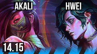 AKALI vs HWEI MID  1100+ games Godlike 937  EUW Grandmaster  14.15