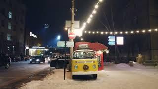 A night walk through the city  Krasnoyarsk Russia  4K 60