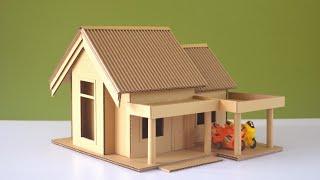 How to make a cardboard house easily with a parking place for car - DIY cardboard house