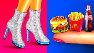 23 DIY Barbie Miniatures Doll Shoes Realistic Food Simple hacks and crafts