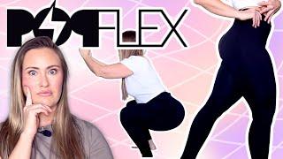 ULTIMATE POPFLEX BY BLOGILATES TRY ON REVIEW  CRISSCROSS HOURGLASS LEGGINGS WITH POCKETS HAUL