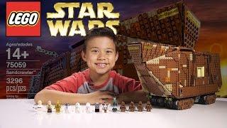 LEGO SANDCRAWLER - LEGO Star Wars UCS Set 75059 Time-lapse Stop Motion Unboxing & Review