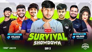 SURVIVAL SHOWDOWN  YOUTUBERS BATTLE DAY 3   GRP B  #nonstopgaming -free fire live