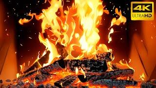  The Best Burning Fireplace - 10 Hours of Crackling Fire Sounds for Relaxation. Cozy Fireplace 4K