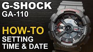 Gshock GA-110 - Setting time and date tutorial