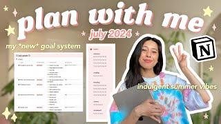 JULY PLAN WITH ME  notion monthly reset + new goal setting system