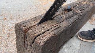 Recycling Of Railway Sleepers  Build A Table Out Of 123-Year-Old Railroad Sleepers