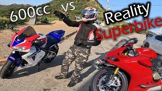 600cc vs Superbike Reality  CBR600rr vs Panigale