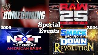 WWE Raw SmackDown And NXT Special Events Main Events Match Card Compilation 2005 - 2024