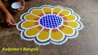 Thaipusam special Kalpanas Rangoli flowers padi kollam easy rangoli design pandaga muggulu