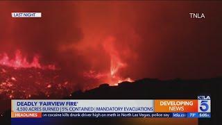 Fire whirl erupts amid 4500-acre wildfire burning in Hemet