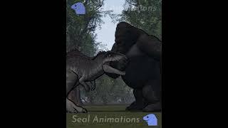 King Kong 2005 vs Giganotosaurus  Animation #shorts