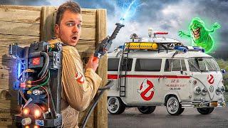 GhostBusters Box Fort Van Capturing Scary Slime Monsters With Ghost Gadgets Ghostbusters Movie