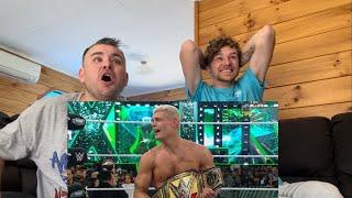 CODY RHODES WINS WWE TITLE REACTION WRESTLEMANIA 40 MAIN EVENT ROMAN REIGNS VS. CODY RHODES