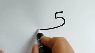 5den Kurt çizimi  Kolay çizimler  #rakamlardançizimler