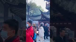 Buddhist Temple in Shanghai VERY busy on New Years Day 