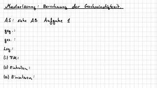 Stumme Musterlösung zum Arbeitsblatt Geschwindigkeit