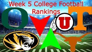 My Week 5 College Football Rankings  Updated Playoff Predictions