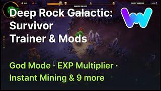 Deep Rock Galactic Survivor Trainer +12 Mods God Mode EXP Multiplier Instant Mining & 9 More