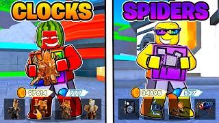 CLOCK TEAM VS SPIDER TEAM In Toilet Tower Defense