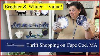 Shopping for Value Blue Willow Wedgwood Fostoria Glass Bone China Plates - Thrift with Dr. Lori