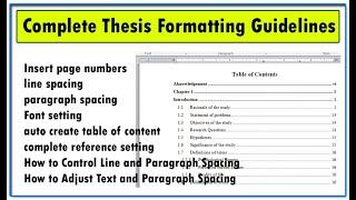 Complete Thesis Formatting Guidelines  Thesis Setting