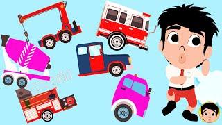 Menyusun Memperbaiki Mainan Mobil Truk Yang Rusak Truk Molen Mobil Pemadam Kebakaran Mobil Derek