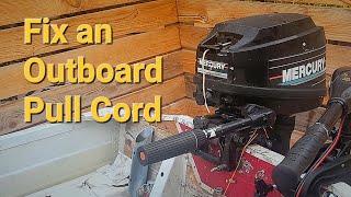 How to Fix and Replace a Pull Cord on a Mercury or Honda Outboard Boat Motor with Bad Starter Rope