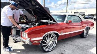 BlueMagic Built- Client from Atlanta GA takes Delivery of his 442 Cutlass