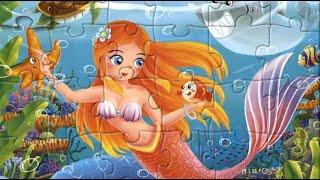 Rompecabezas para niños con sirenas* Juego educativo* Puzzle for kids with mermaids*Educational game