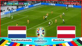 Netherlands vs Austria - UEFA Euro 2024 Group D  Full Match All Goals  PES Realistic Gameplay