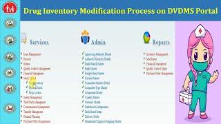 Drug Inventory Modification Process on DVDMS Portal  Video for CHO Pharmacists and DVDMS Users