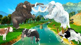 Woolly Mammoth vs Vs White Zombie Mammoth Save Cartoon Cow Animal Revolt Epic Battle