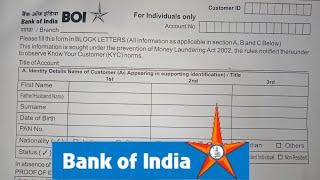 Bank of India KYC Form Fill UP 2024  BOI KYC Form Kaise Bhare ?