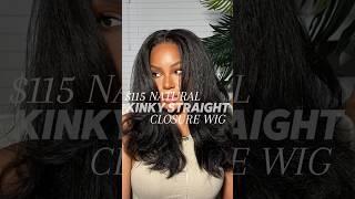 $115? NATURAL KINKY STRAIGHT WIG INSTAL + AMAZON BLOWOUT TOOL #amazonfinds #wigs #wig #grwm #hair