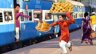 Fast Running Train Samosa Wala Street Food Aloo Samosa Street Food Hindi Kahaniya New Moral Stories