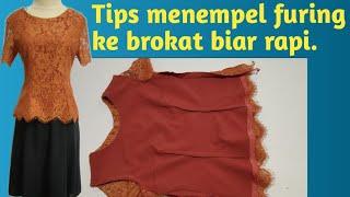 Tips menempel furing ke brokat  Mudah dan rapi.