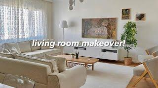 aesthetic & cozy living room makeover   pinterest style inspired