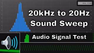 20kHz to 20Hz Frequency Sweep - Audio Signal Test - Human Audible Spectra