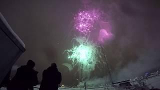 Sundsvall - 20172018 Fyrverkeri i hamnen nyårsafton 1080p