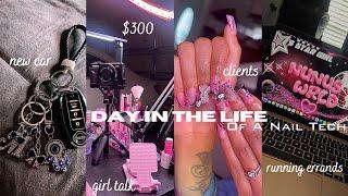 DAY IN LIFE OF AN NAIL TECH  new car clients $300 apple store run + beginner nail advice