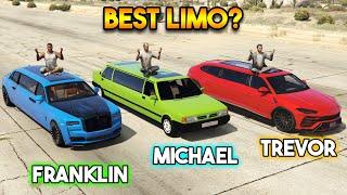 GTA 5 MAIN CHARACTERS WITH THEIR LIMO FRANKLIN VS MICHAEL VS TREVOR