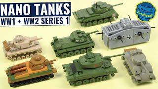 COBI Nano Tanks WW1+WW2 - Complete Series 1 Speed Build Review + Scale Comparison